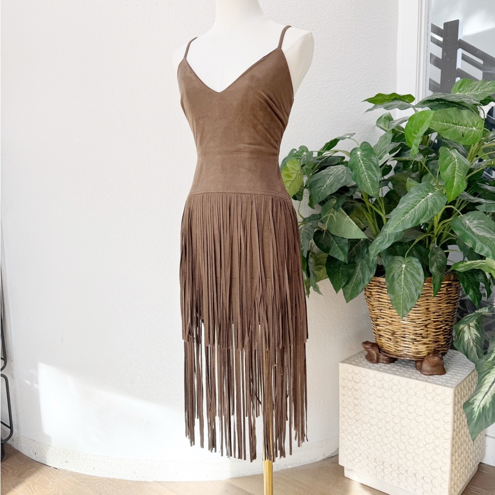 Nasty Gal Brown Fringe Mini Dress - Picture 4 of 8
